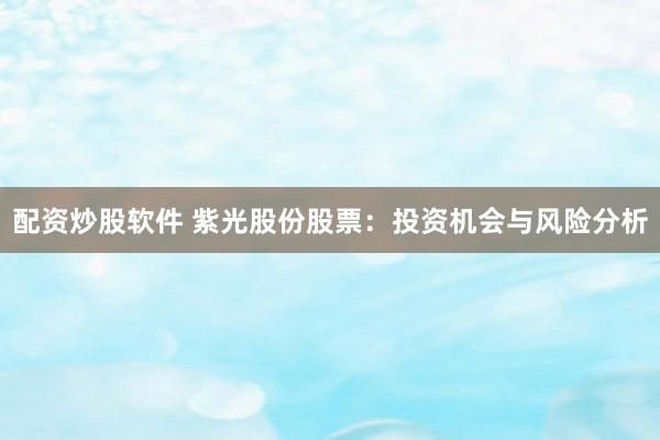 配资炒股软件 紫光股份股票：投资机会与风险分析