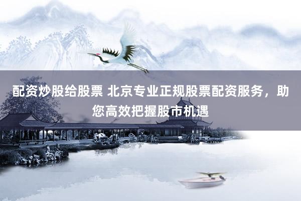 配资炒股给股票 北京专业正规股票配资服务，助您高效把握股市机遇