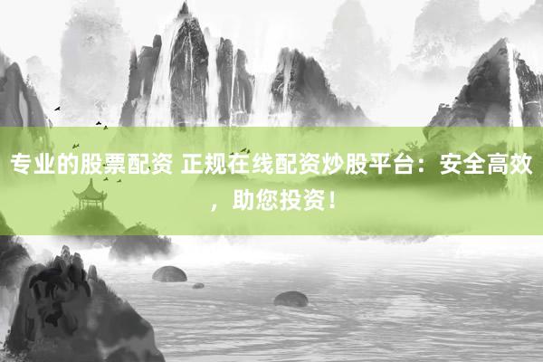 专业的股票配资 正规在线配资炒股平台：安全高效，助您投资！