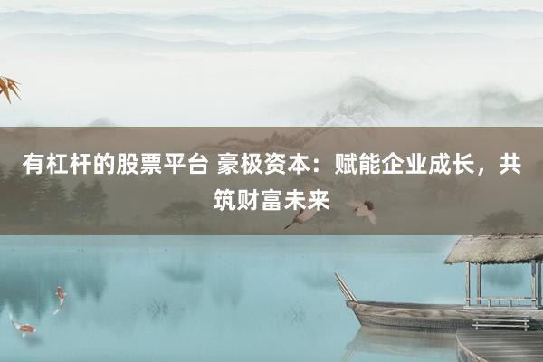有杠杆的股票平台 豪极资本：赋能企业成长，共筑财富未来