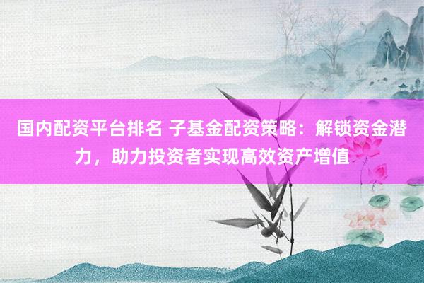 国内配资平台排名 子基金配资策略：解锁资金潜力，助力投资者实现高效资产增值