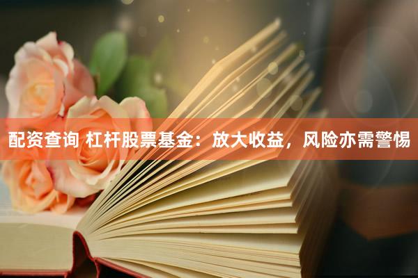 配资查询 杠杆股票基金:放大收益,风险亦需警惕