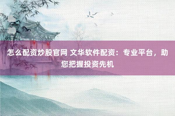 怎么配资炒股官网 文华软件配资：专业平台，助您把握投资先机