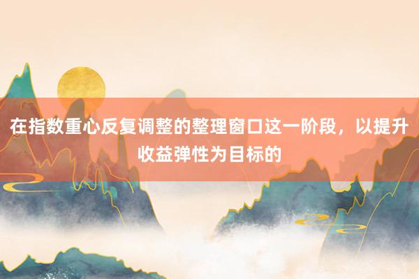 在指数重心反复调整的整理窗口这一阶段，以提升收益弹性为目标的