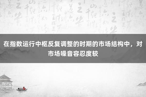 在指数运行中枢反复调整的时期的市场结构中，对市场噪音容忍度较