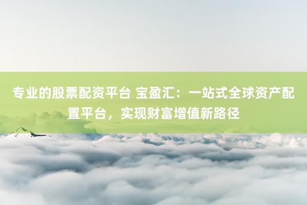 专业的股票配资平台 宝盈汇：一站式全球资产配置平台，实现财富增值新路径