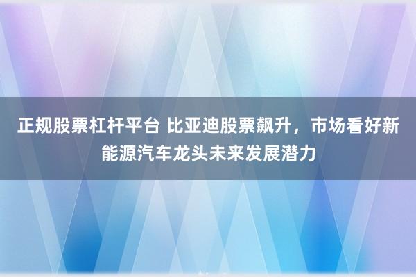 正规股票杠杆平台 比亚迪股票飙升，市场看好新能源汽车龙头未来发展潜力